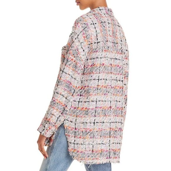 💕IRO PARIS💕 Mekkie Tweed Jacket ~ Multicolor Pink Plaid Check 38 - Picture 8 of 16